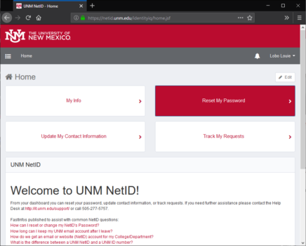 Unm Net Id